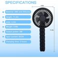 thumbnail image 2 of Portable Fan, Stroller Fan Flexible Tripod Clip on Fan, 1800mAh Type-C Rechargeable Ultra Quiet Desk Fan for Car Seat Cradle BikeBlack, 2 of 5