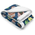 thumbnail image 2 of Minecraft Earth 'Wide World' Sherpa Backed Blanket, 2 of 4