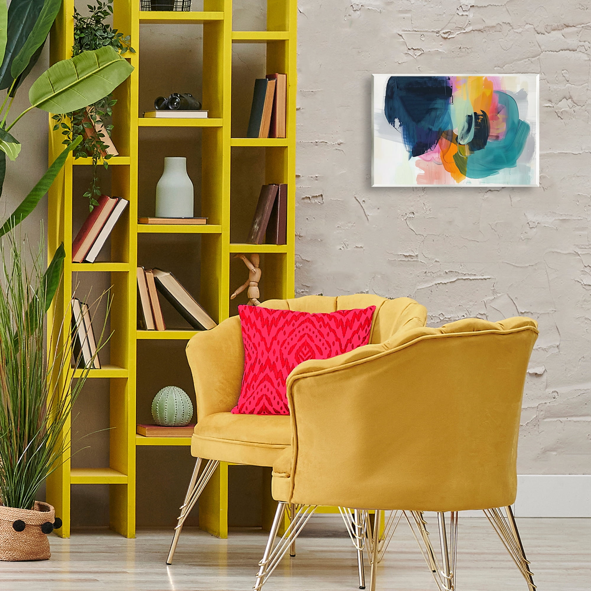 Stupell Industries Bold Hue Paint Strokes Abstract Painting Unframed Art Print Wall Art, 15 x 10