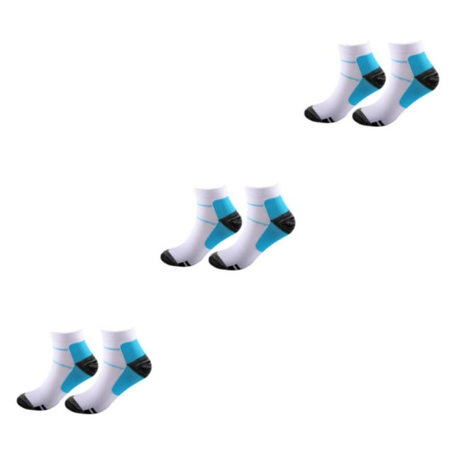 kurtrusly 1/2/3/5 2pcs/set Compression Socks For Women Performance And Reduce Fatigue Relieve blue L/XL 3PCS