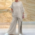 thumbnail image 4 of Birdeem Ensemble Chemise à Col Rond Manches Longues + Pantalon pour Femmes, 4 of 6