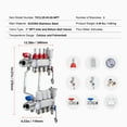 thumbnail image 4 of KFFKFF 3-Path Hydronic Floor Heating Manifold, Stainless Steel, Compatible with 1/2" PEX Pipes, Includes 1/2" Connectors for Efficient Radiant Floor Warming, 4 of 9