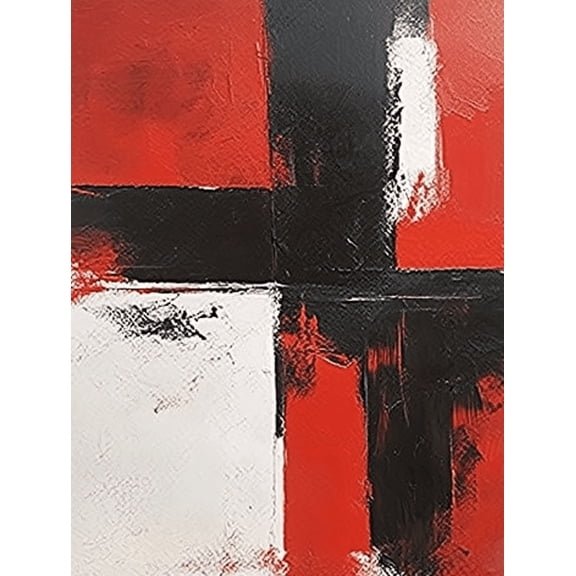 Abstract Red Black White Canvas Wall Art Decor, Suitable for Living Room, Bedroom, Office, Dining Room, and Gallery Wall Decor.