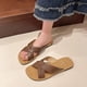 thumbnail image 4 of Zapatos de verano con correa cruzada cómodas sandalias de vestir con punta abierta ancho ancho para mujer, 4 of 6