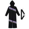 thumbnail image 5 of TiaoBug Kids Snow Suit for Girls One Piece Ski Suit Hooded Jumpsuit Waterproof Mountaineering Hiking Overalls Light Purple&Black 14, 5 of 7