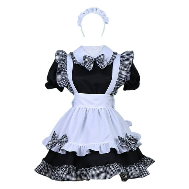 Chica japonesa Anime Cosplay disfraz damas francés delantal conjunto JK ropa XXL Yinane disfraz de sirvienta