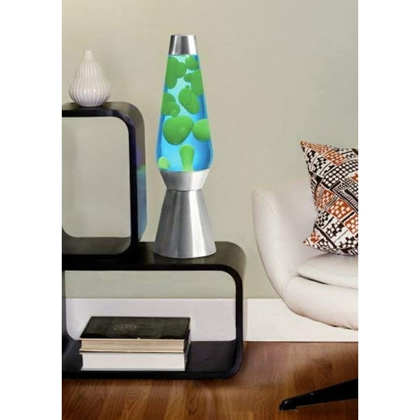 Lava Grande 27'' Large Home Decor Lamp, Yellow Wax/Blue Liquid