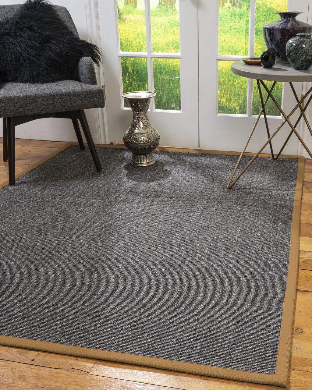 Natural Area Rugs Shadows Custom Sisal Rug, 10', Square Doe Border