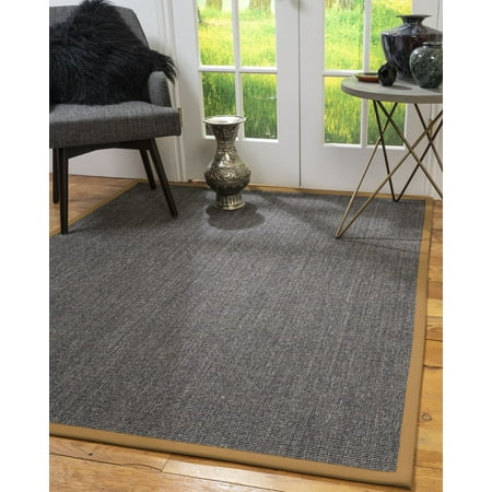 Natural Area Rugs Shadows Custom Sisal Rug, 2'6" x 8', Doe Border