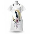 thumbnail image 3 of Panther Apron, Painting of a Black Silhouette on a Moon Shape with Flowers Anemones Wild Theme, Unisex Kitchen Bib with Adjustable Neck for Cooking Gardening, Adult Size, Multicolor, by Ambesonne, 3 of 4