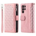 thumbnail image 2 of Feishell Crossbody Wallet Phone Case for Samsung Galaxy S22 Ultra 5G,Luxury PU Leather Magnetic Buckle Zipper Pocket Card Slots Flip Stand Protective Cover with Hand Strap & Shoulder Strap,Pink, 2 of 12