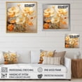 thumbnail image 4 of Designart "Peach Buttercups love expression I" Floral Floater Framed Canvas Print, 4 of 7