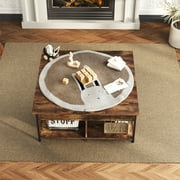 MONVANE 40 Lift Top Coffee Table with Storage for Living Room, Rustic Brown