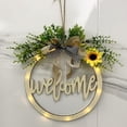thumbnail image 4 of Letrero de bienvenida para decoración de puerta delantera, decoración de porche delantero de granja, letrero de pared de madera con luces LED, 4 of 5