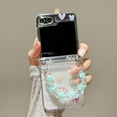 thumbnail image 3 of Phone Case for Samsung Galaxy Z Flip 6,Clear Folding Protective Phone Shell,Shockproof Anti-Fall Phone Cover with Chain (Heart), 3 of 13