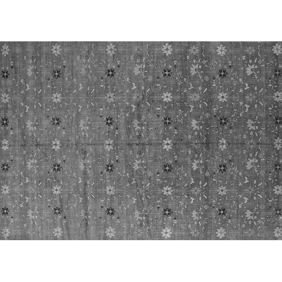 Ahgly Company Indoor Rectangle Oriental Gray Industrial Area Rugs, 6' x 9'