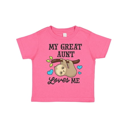 

Inktastic My Great Aunt Loves Me with Sloth and Hearts Gift Toddler Boy or Toddler Girl T-Shirt