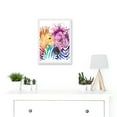 thumbnail image 2 of Rainbow Two Rainbow Zebra Painting Multi Coloured Artwork Framed Wall Art Print A4, 2 of 4