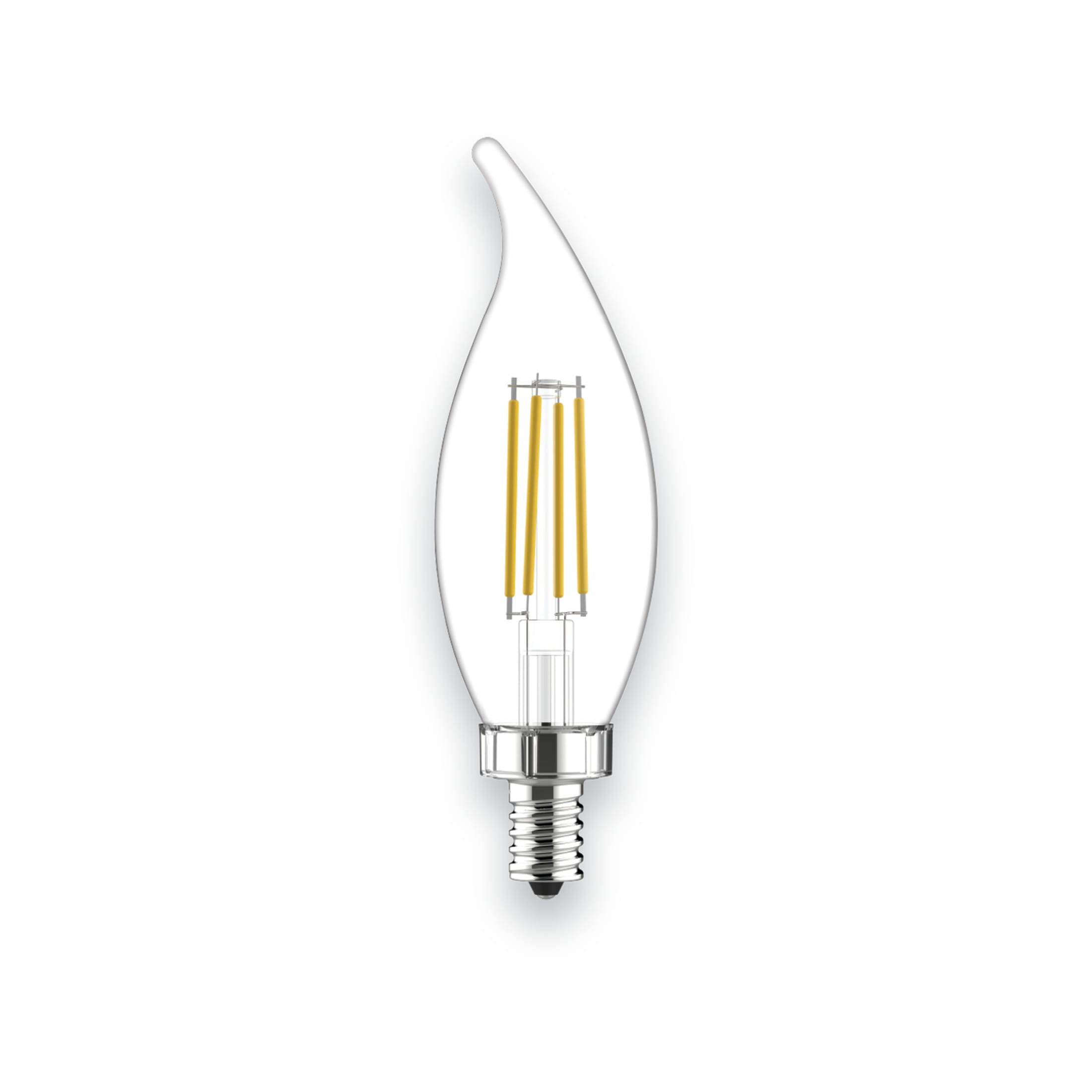 GE LED Light Bulbs, 60 Watt Replacement, Daylight, CA11 Decorative Candle Bulbs, 4pk