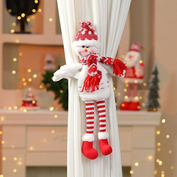 Paquete de 3 alzapaños para cortinas de Navidad con hebilla de aleación de aluminio y diseño de resorte, alzapaños para cortinas con diseño tallado