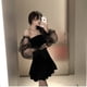 thumbnail image 2 of New 2022 Black Retro Dress Women Lace Chiffon Mini Dress Female High Street Sexy Korean Fashion Dress Women Club DressL Gao Jinjia LED, 2 of 2