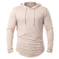 thumbnail image 3 of MQLKF Men's Athletic Hooded Shirts Long Sleeve Workout Sport Hoodie Casual Running T Shirt Pullover Top Fashionable Men's Top, 3 of 6