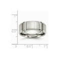 thumbnail image 6 of Stainless Steel Beveled Edge Grooved 8mm Brushed/Polished Band Size: 11; for Adults and Teens; for Women and Men, 6 of 6