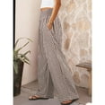thumbnail image 5 of Wide Leg Pants for Women BWASD Casual Loose Plaid Pattern Flowy Palazzo Pants Baggy High Waist Elastic Trousers Brown S-XXL Summer Beach Vacation Travel 2026, 5 of 6
