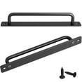 thumbnail image 2 of Spencer Door Handles 2 Pack Sliding Door Handle 8.8" Hole Center Barn Door Handles Aluminum Alloy Door Pulls with Plate, Black, 2 of 11
