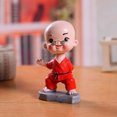 thumbnail image 4 of Escritorio de resina de moda para el interior del coche, pequeño monje de Kung Fu, Buda rojo Sunnimix Estatua de resina de monje, 4 of 8