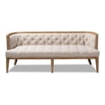 thumbnail image 2 of Baxton Studio Agnes French Provincial Beige Linen Fabric Upholstered and White-Washed Oak Wood Sofa, 2 of 10