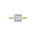 thumbnail image 2 of 10kt Yellow Gold Womens Round Diamond Square Ring 1/3 Cttw, 2 of 4
