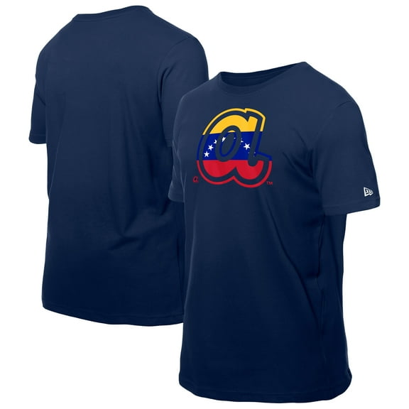 Men's New Era Navy Atlanta Braves Venezuelan Flag Logo T-Shirt
