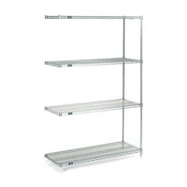 Nexel Stainless Steel, 5 Tier, Wire Shelving Add-On Unit, 36"W x 30"D x 63"H