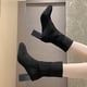 thumbnail image 5 of NECHOLOGY Zapatos Botines para mujer Europa y los Unidos y el comercio exterior de los Unidos para botas gruesas con cabeza redonda después de la correa Modelos clásicos y botines Botas (Black 8), 5 of 6
