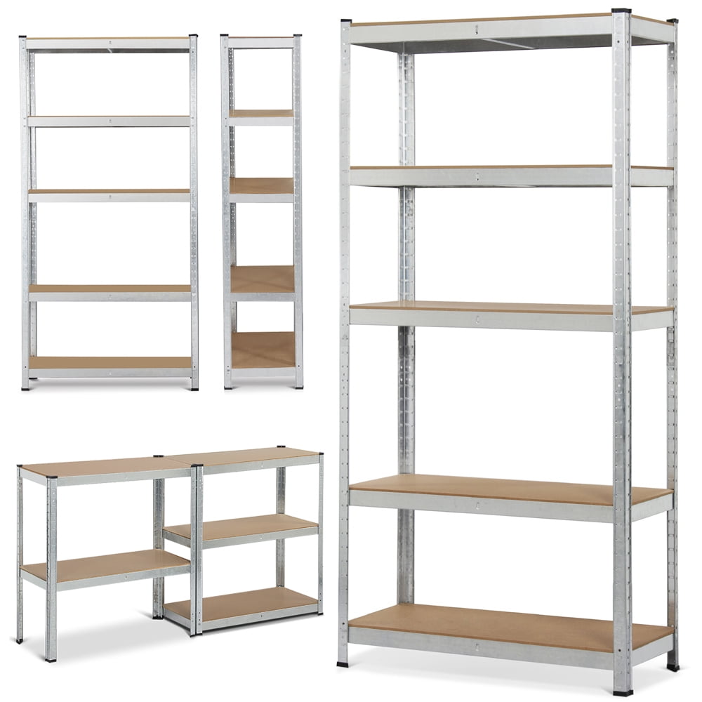 2 PCS Storage Rack Utility Storage Shelves 5 Tier Metal Shelving Units