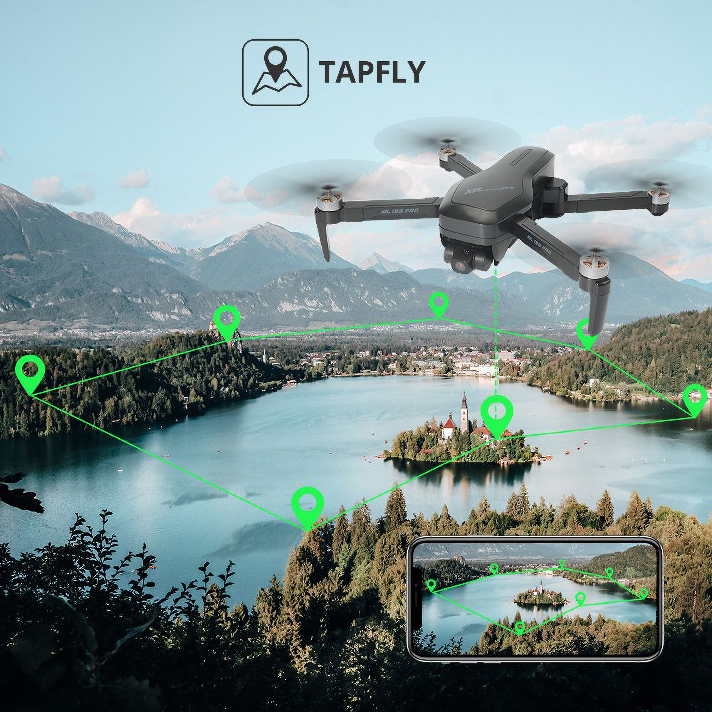 Holy Stone Foldable GPS Drone 4K FHD Camera 2 Axis Anti-Shake Gimbal Drone for Beginners with Brushless Motor 5G Wi-Fi Transmission, Black
