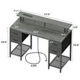 thumbnail image 4 of SUPERJARE Computer Desk with Drawers, Gray, 4 of 7