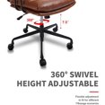 thumbnail image 5 of KLASIKA Ergonomic Office Desk Chair with Wheels and Arms, Faux Leather Computer Chair for Home Bedroom Office, Brown Chair Black Caster Capacity up to 300lb, 5 of 5