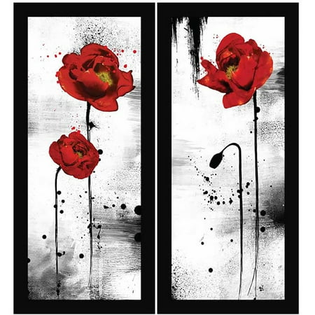 Wall Art Set Of 2 black and red lowers floral wall art, set of 2 - walmart Wall Art Set Of 2 black and red lowers floral wall art, set of 2 - walmart