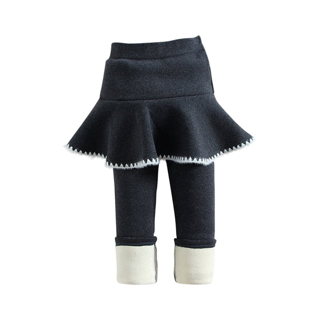 Pantalones para Niñas Odeerbi Otoño Invierno Leggings Casuales Falso Culottes Gris Oscuro Talla 2-3 años