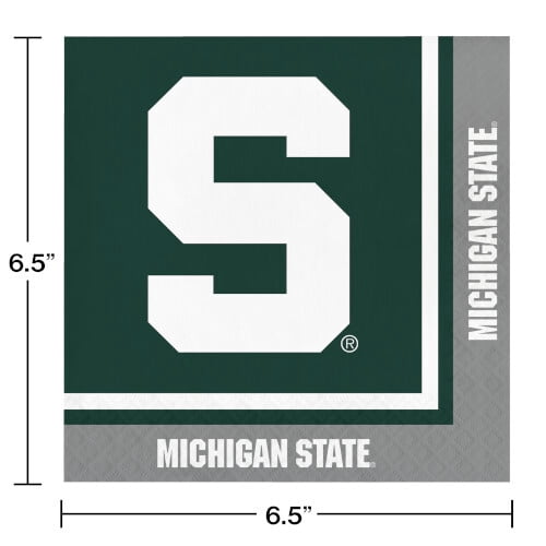 Creative Converting Michigan State Paper Plate and Napkin Party Kit, Serves 16
