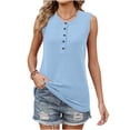 thumbnail image 4 of Women's Solid Round Neck Tank Top Sleeveless Summer Blouse Casual Lightweight Tee, 4 of 6