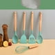 thumbnail image 3 of Juego de 11 piezas de utensilios de cocina de silicona con mango de madera, espátula de cocina antiadherente y almacenamiento de cucharas, juego de 12 utensilios de cocina de silicona, 3 of 5