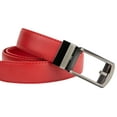thumbnail image 4 of Women's Leather Ratchet Belt, Trim to Fit 18"- 44" Waist, No Holes, Packed in a Gift Box by CANDOR AND CLASS (W726X Tango Red, 30mm Wide), 4 of 8