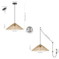 thumbnail image 4 of JONATHAN Y Nova 20.25" 1-Light Farmhouse Coastal Rattan 180" Cord Plug-In or Hardwired LED Pendant, Brown, 4 of 10