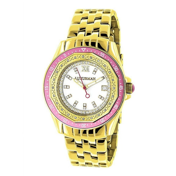 Womens Diamond Watch 0.25ct Yellow Gold Pltd