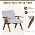 thumbnail image 5 of Costway 2 PCS Modern Accent Chair Linen Fabric Armchair with Solid Acacia Wood Frame Grey, 5 of 8