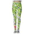 thumbnail image 1 of MIASHUI Pantalon de Yoga Taille Haute Imprimé Jour de Pâques Collants de Compression pour Femmes Course Entraînement Physique Gym Entraînement Vert,TTG, 1 of 8