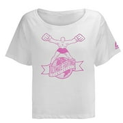 Reebok Womens Ultiman Globe Boxy Graphic T-Shirt, White, Small